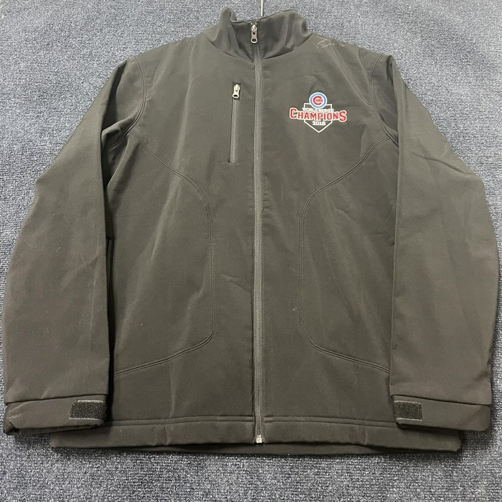 Chicago Cubs Jacket Mens Medium Black MLB Baseball World Series Champions 2016